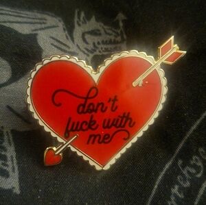 A SHOP OF THINGS (by Doll's Kill) Heart-Shaped "Don't F!@k with Me" Enamel Pin